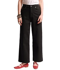 FRANCES VALENTINE Ace Stretch Denim Straight Wide Leg Jeans