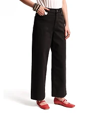 FRANCES VALENTINE Ace Stretch Denim Straight Wide Leg Jeans