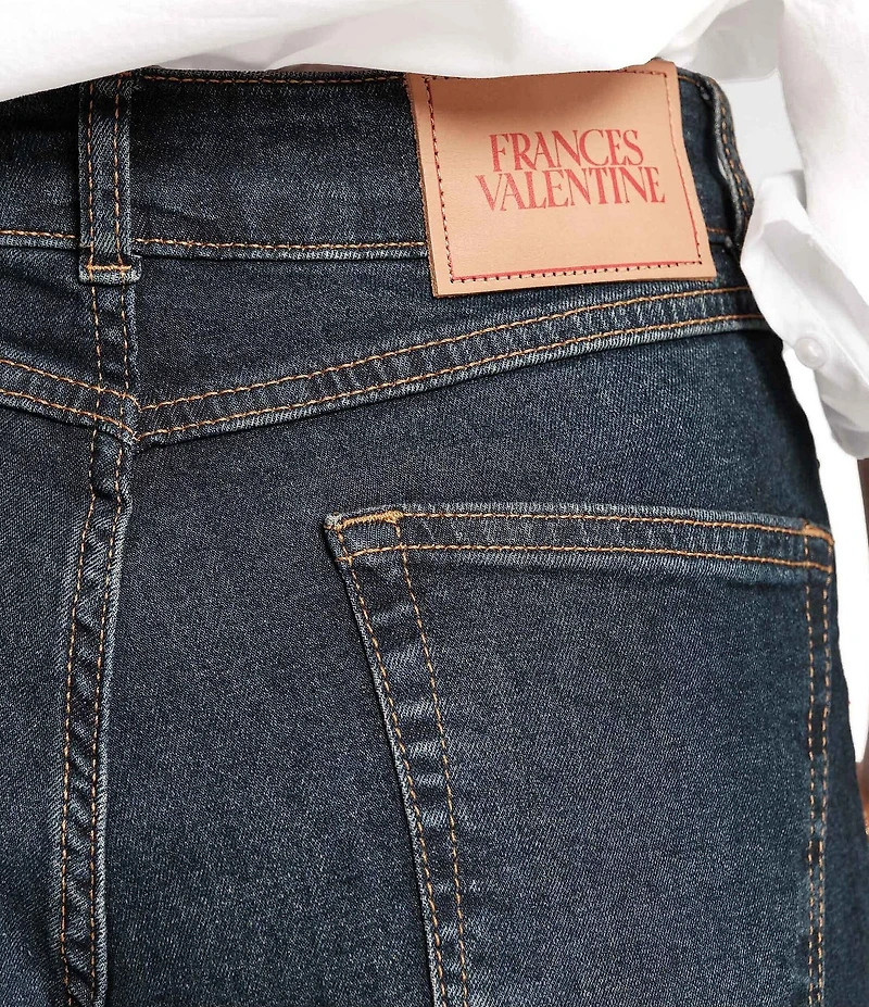 FRANCES VALENTINE Ace Stretch Denim Straight Wide Leg Jeans