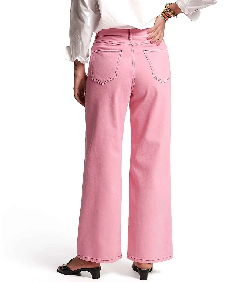 FRANCES VALENTINE Ace Stretch Denim Straight Wide Leg Jeans