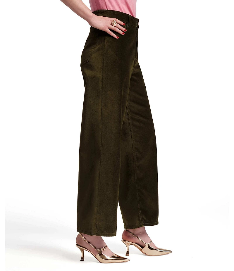 FRANCES VALENTINE Ace Velvet High Rise Wide Leg Pants