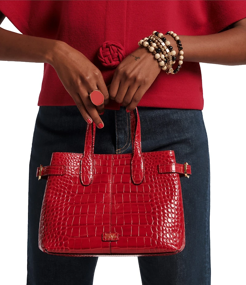 FRANCES VALENTINE Amalie Crocodile Leather Tote Bag