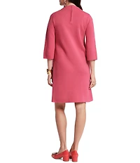 FRANCES VALENTINE Annie Merino Wool-Blend Embroidered Placement Print Sheath Dress