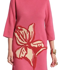 FRANCES VALENTINE Annie Merino Wool-Blend Embroidered Placement Print Sheath Dress