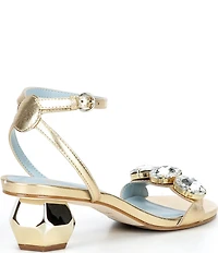 FRANCES VALENTINE Beatrix Vegan Leather Gemstone Embellished Dome Heel Dress Sandals