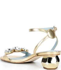 FRANCES VALENTINE Beatrix Vegan Leather Gemstone Embellished Dome Heel Dress Sandals