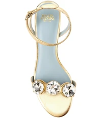 FRANCES VALENTINE Beatrix Vegan Leather Gemstone Embellished Dome Heel Dress Sandals