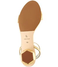 FRANCES VALENTINE Beatrix Vegan Leather Gemstone Embellished Dome Heel Dress Sandals