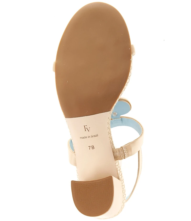 FRANCES VALENTINE Bianca Nappa Leather Slingback Block Heel Sandals