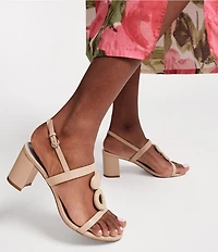 FRANCES VALENTINE Bianca Nappa Leather Slingback Block Heel Sandals