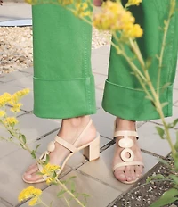 FRANCES VALENTINE Bianca Nappa Leather Slingback Block Heel Sandals