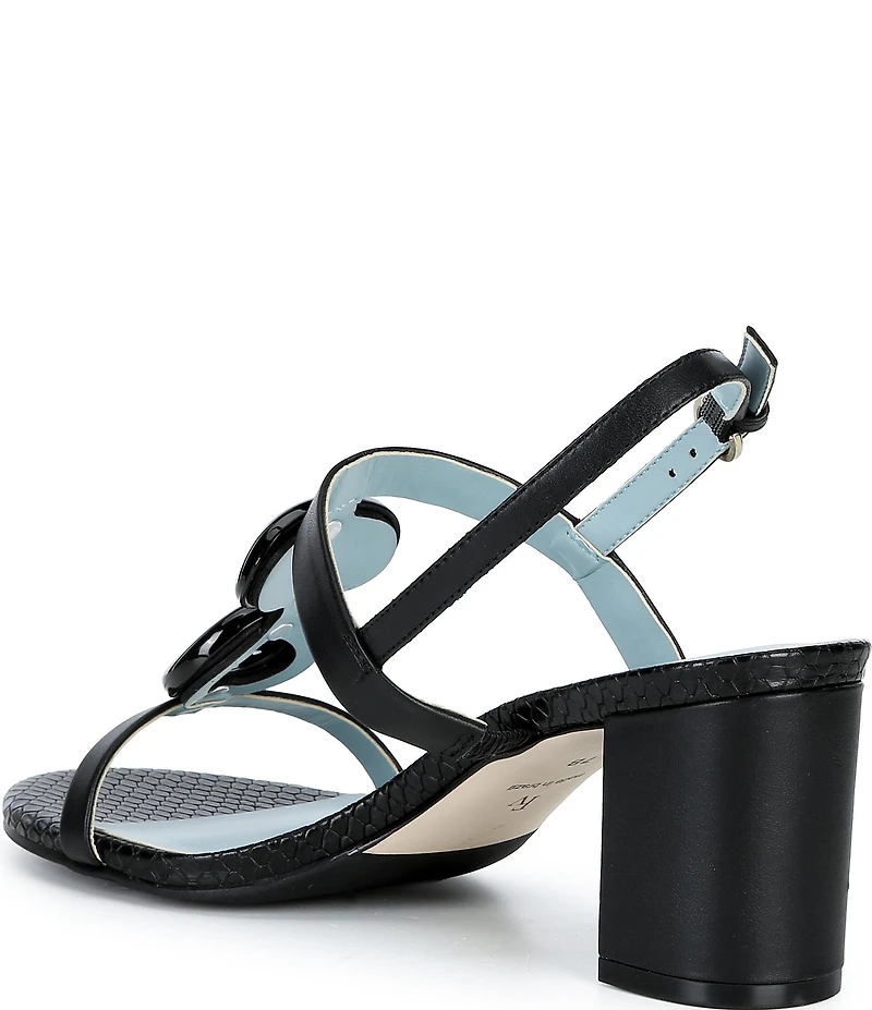 FRANCES VALENTINE Bianca Nappa Leather Slingback Block Heel Sandals