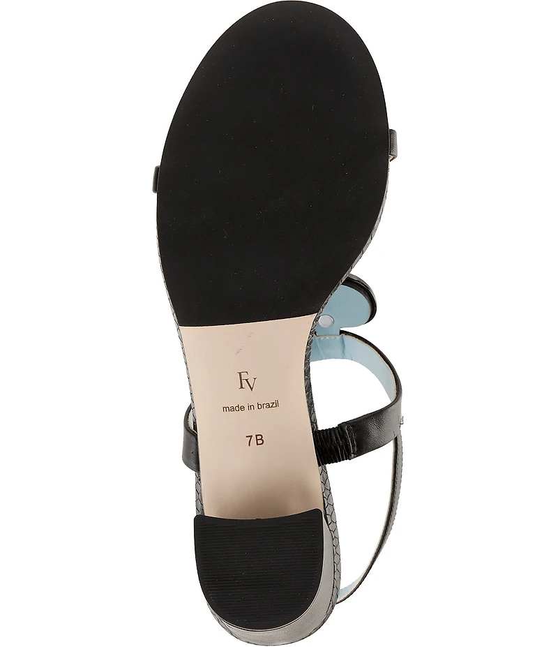 FRANCES VALENTINE Bianca Nappa Leather Slingback Block Heel Sandals