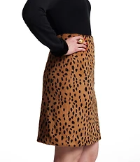 FRANCES VALENTINE Blaine Faux Fur Cheetah Print Slim Skirt