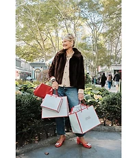 FRANCES VALENTINE Bouquet Wild Tulip Wool Knit Blend Crew Neck Long Sleeve Patch Pocket Cardigan