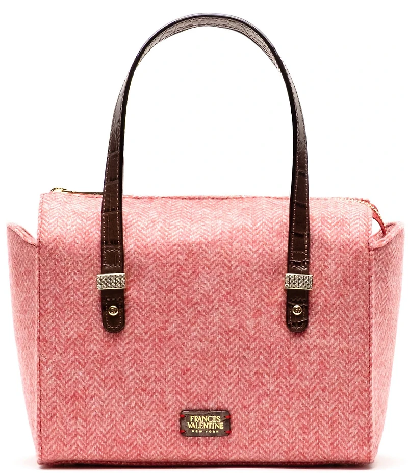 FRANCES VALENTINE Boxy Herringbone Wool Satchel Bag