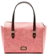 FRANCES VALENTINE Boxy Herringbone Wool Satchel Bag