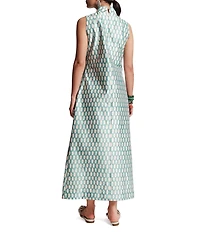 FRANCES VALENTINE Carlyle Loop Print Mock Neck Sleeveless Maxi Dress