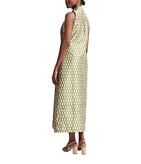 FRANCES VALENTINE Carlyle Loop Print Mock Neck Sleeveless Maxi Dress