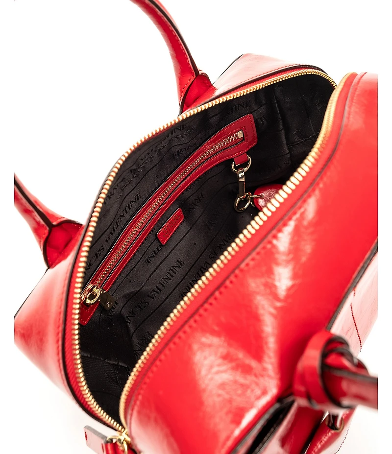 FRANCES VALENTINE Crinkle Leather Bunny Satchel Bag
