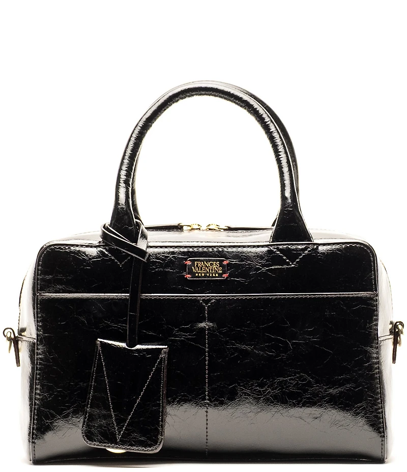 FRANCES VALENTINE Crinkle Leather Bunny Satchel Bag
