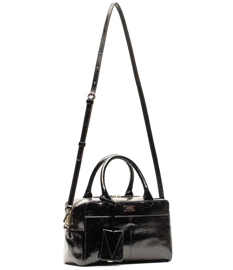 FRANCES VALENTINE Crinkle Leather Bunny Satchel Bag