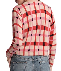 FRANCES VALENTINE Darling Merino Wool Striped Lollipop Lattice Button-Front Short Jacket