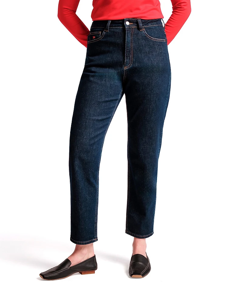 FRANCES VALENTINE Denim High-Rise Tapered Jeans