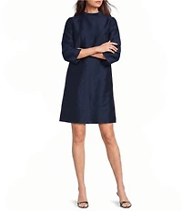 FRANCES VALENTINE Diplomat Dupioni Mock Neck Sleeveless Dress
