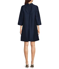 FRANCES VALENTINE Diplomat Dupioni Mock Neck Sleeveless Dress
