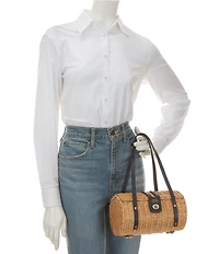 FRANCES VALENTINE Dottie Wicker Basket Satchael Bag