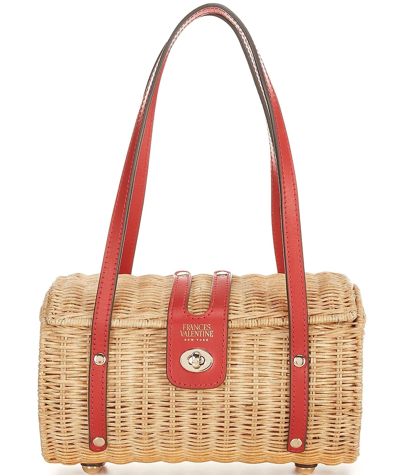 FRANCES VALENTINE Dottie Wicker Basket Satchael Bag