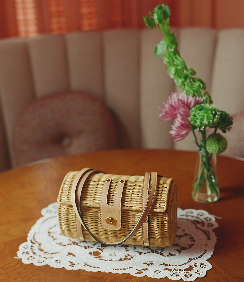 FRANCES VALENTINE Dottie Wicker Basket Satchael Bag