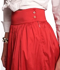 FRANCES VALENTINE Dupion High-Rise Full Length Skirt