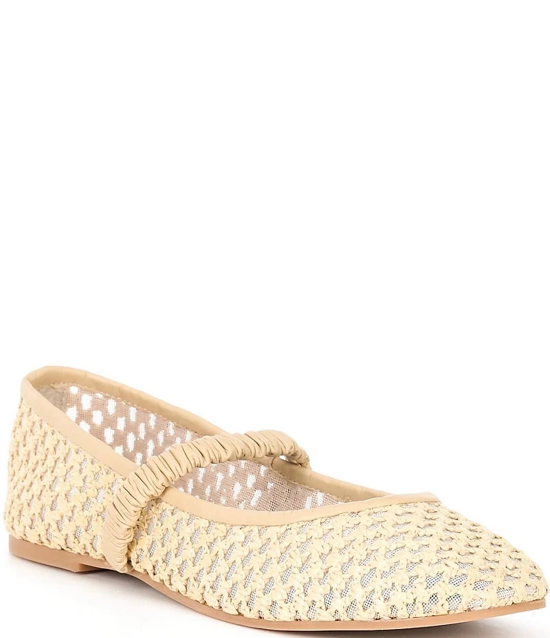 FRANCES VALENTINE Ella Raffia Mesh Mary Jane Ballet Flats