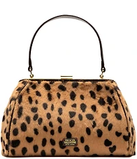 FRANCES VALENTINE Frances Cheetah Print Haircalf Top Handle Satchel Bag