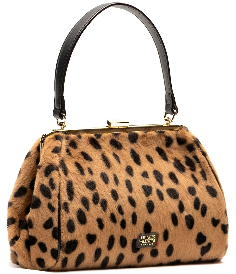 FRANCES VALENTINE Frances Cheetah Print Haircalf Top Handle Satchel Bag