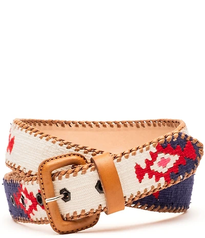 FRANCES VALENTINE Guatemalan Hand Woven Leather Belt