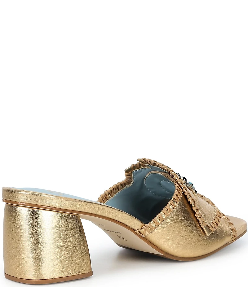 Frances Valentine Isa Leather Embellished Dress Mules