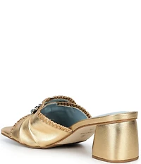 Frances Valentine Isa Leather Embellished Dress Mules
