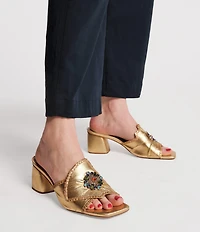 Frances Valentine Isa Leather Embellished Dress Mules