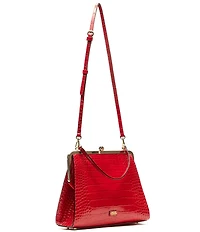 FRANCES VALENTINE Jackie Crocodile Frame Clutch Satchel Bag