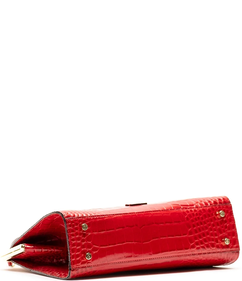 FRANCES VALENTINE Jackie Crocodile Frame Clutch Satchel Bag