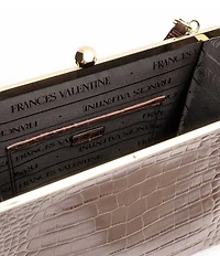 FRANCES VALENTINE Jackie Frame Croco Satchel Bag