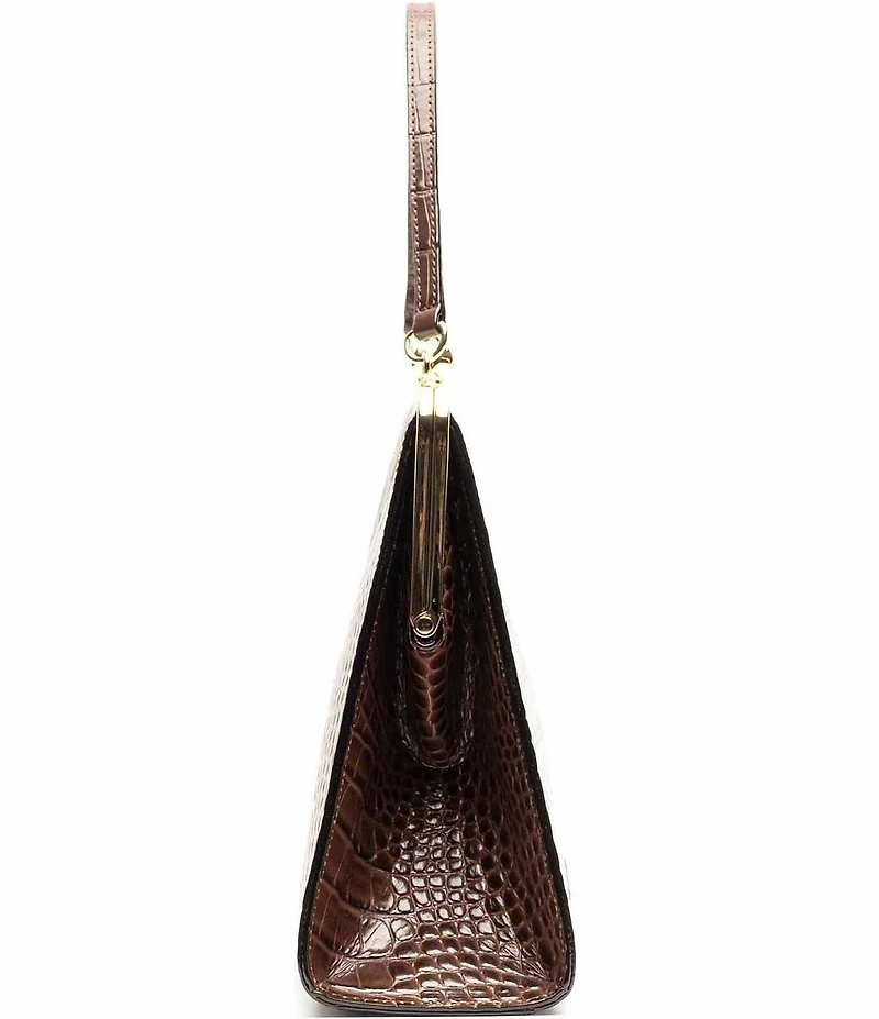FRANCES VALENTINE Jackie Frame Croco Satchel Bag