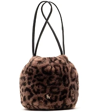 FRANCES VALENTINE Jaguar Faux Fur Pouf Bucket Bag