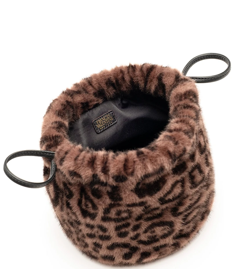 FRANCES VALENTINE Jaguar Faux Fur Pouf Bucket Bag