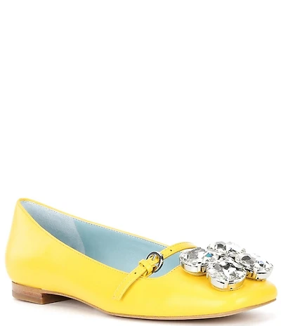 Frances Valentine Josephine Leather Jewel Ornamented Ballet Flats