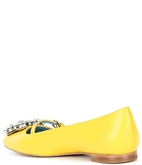 Frances Valentine Josephine Leather Jewel Ornamented Ballet Flats