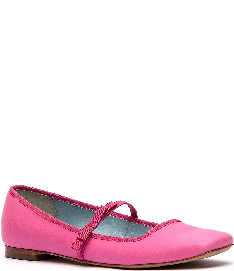 FRANCES VALENTINE Jude Leather Bow Mary Jane Ballet Flats